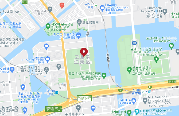 도쿄올림픽 수영 경기장 구글 지도