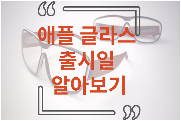 애플 글라스 출시일
