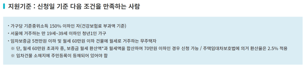 서울청년월세지원