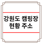강원도 캠핑장 현황