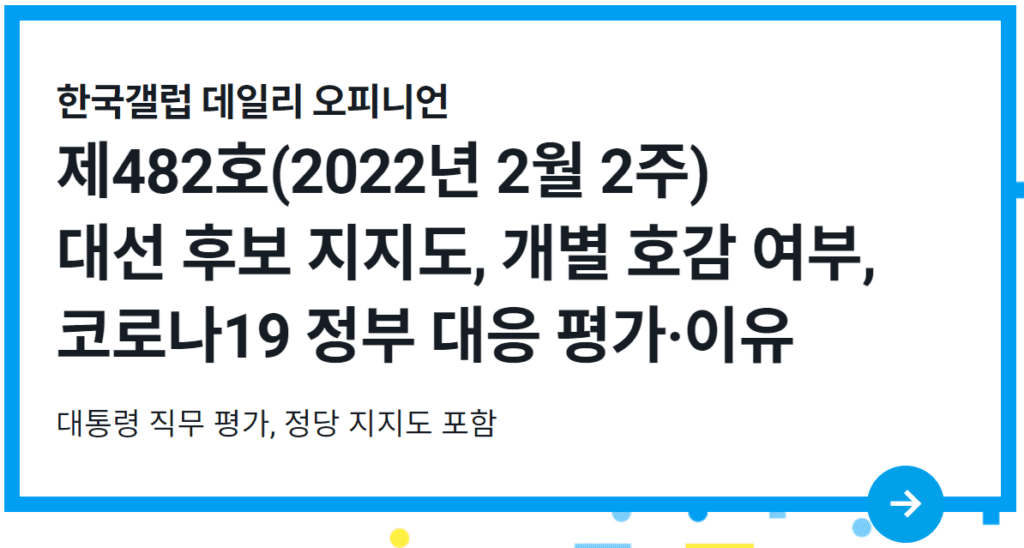 차기 대선후보 지지율 한국갤럽 여론조사