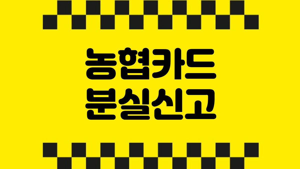 농협카드 분실신고
