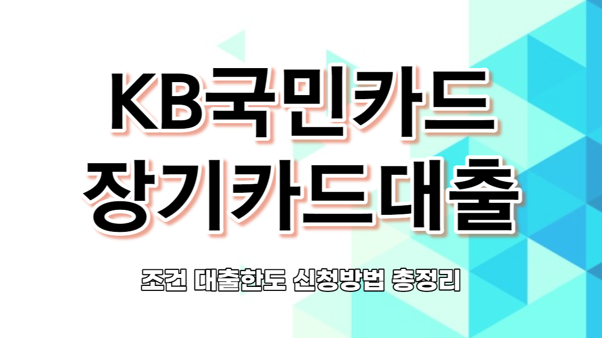 KB국민카드 장기카드대출