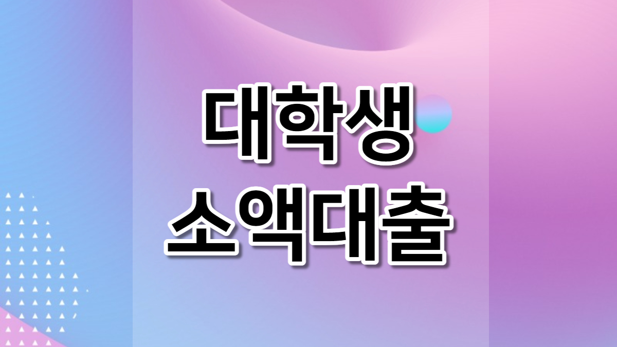 대학생 소액대출