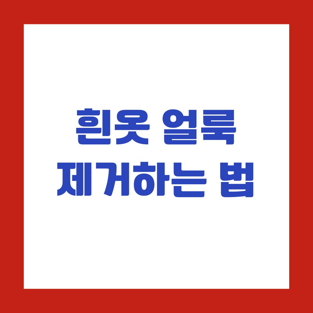 흰옷 얼룩 제거하는 법