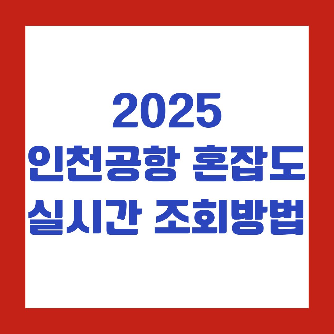 2025 인천공항 혼잡도 실시간 조회방법
