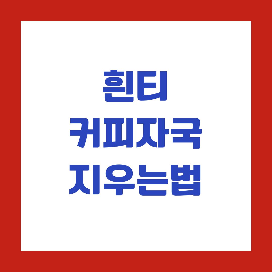 흰티 커피자국 지우는법